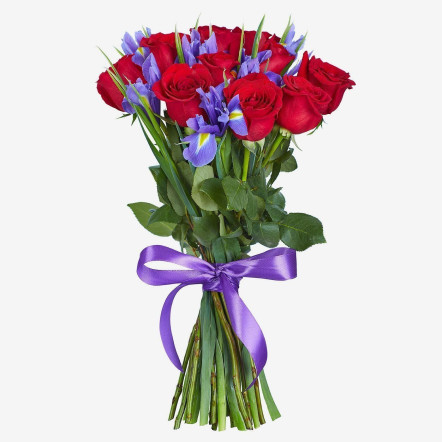 Bouquet de Roses et d'Iris